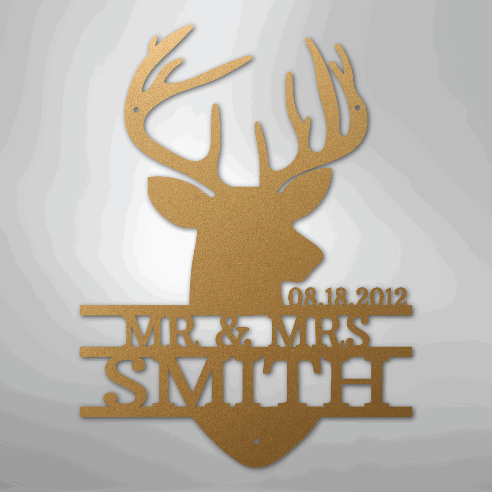 Deer Head Monogram - Steel Sign - Giftinum