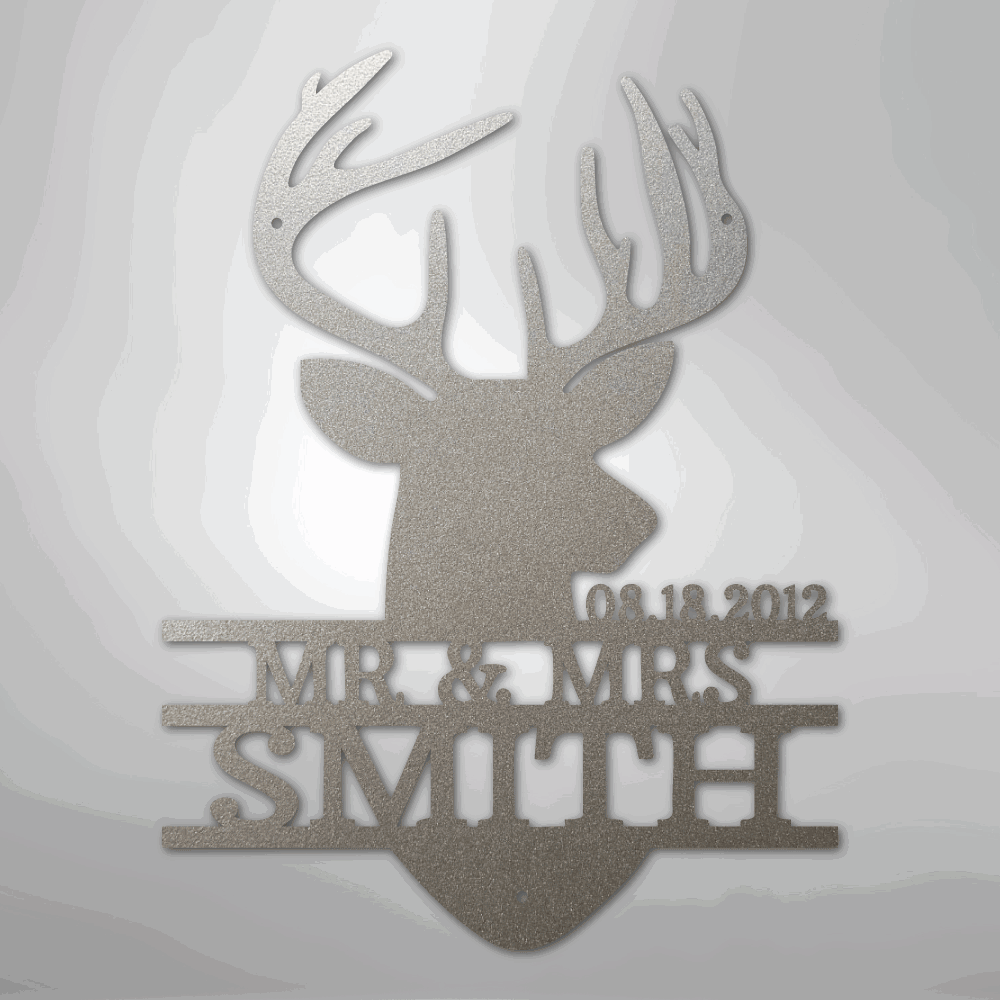 Deer Head Monogram - Steel Sign - Giftinum