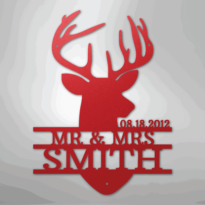 Deer Head Monogram - Steel Sign - Giftinum