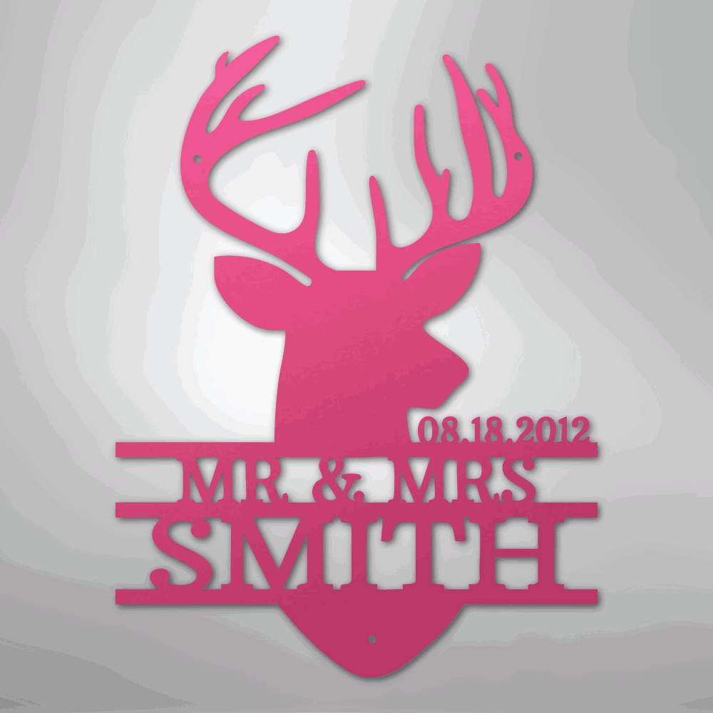 Deer Head Monogram - Steel Sign - Giftinum