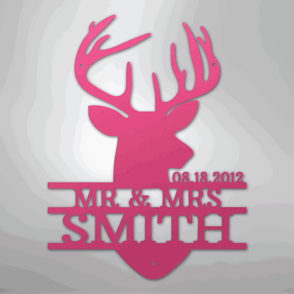 Deer Head Monogram - Steel Sign - Giftinum