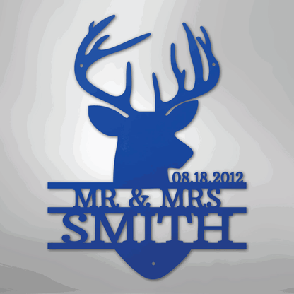 Deer Head Monogram - Steel Sign - Giftinum