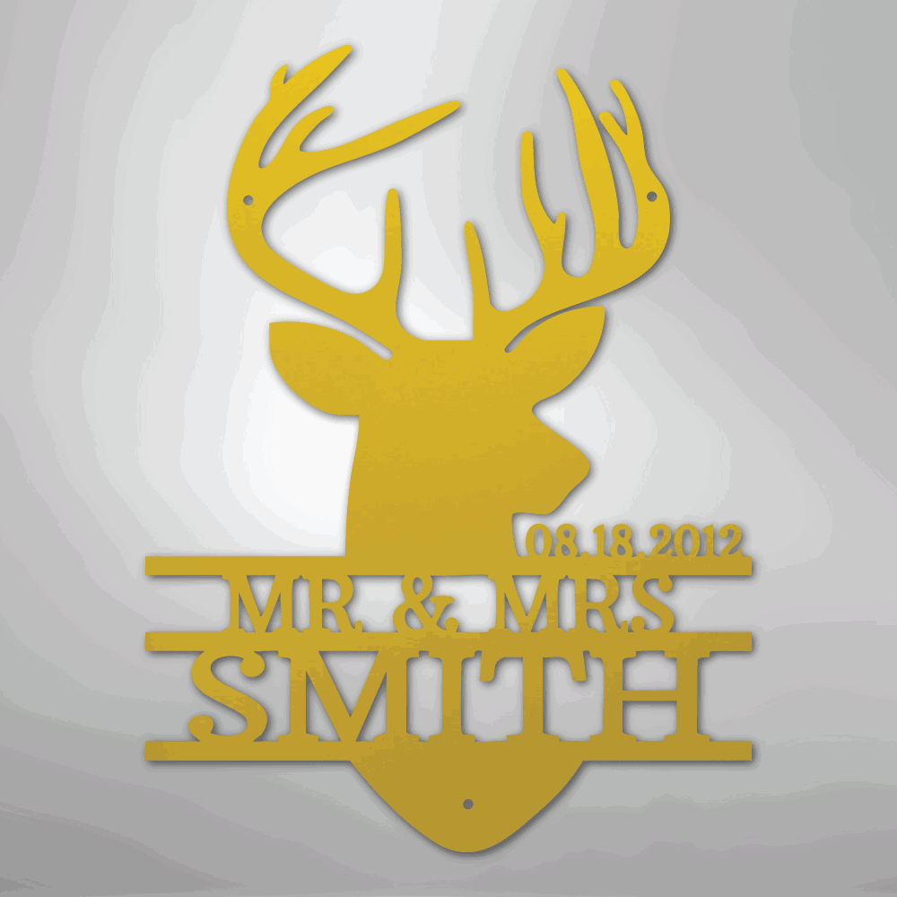 Deer Head Monogram - Steel Sign - Giftinum