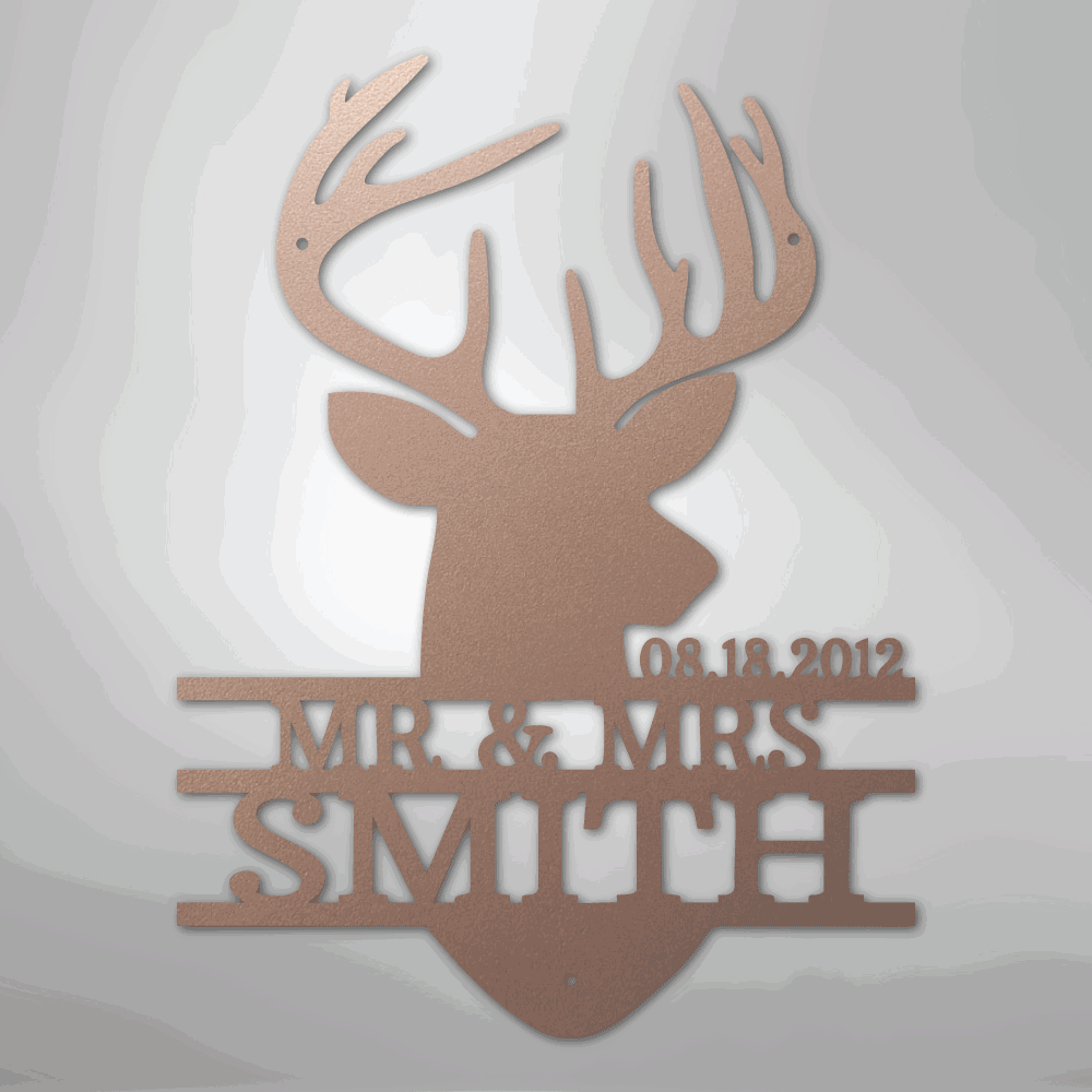 Deer Head Monogram - Steel Sign - Giftinum