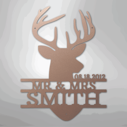 Deer Head Monogram - Steel Sign - Giftinum