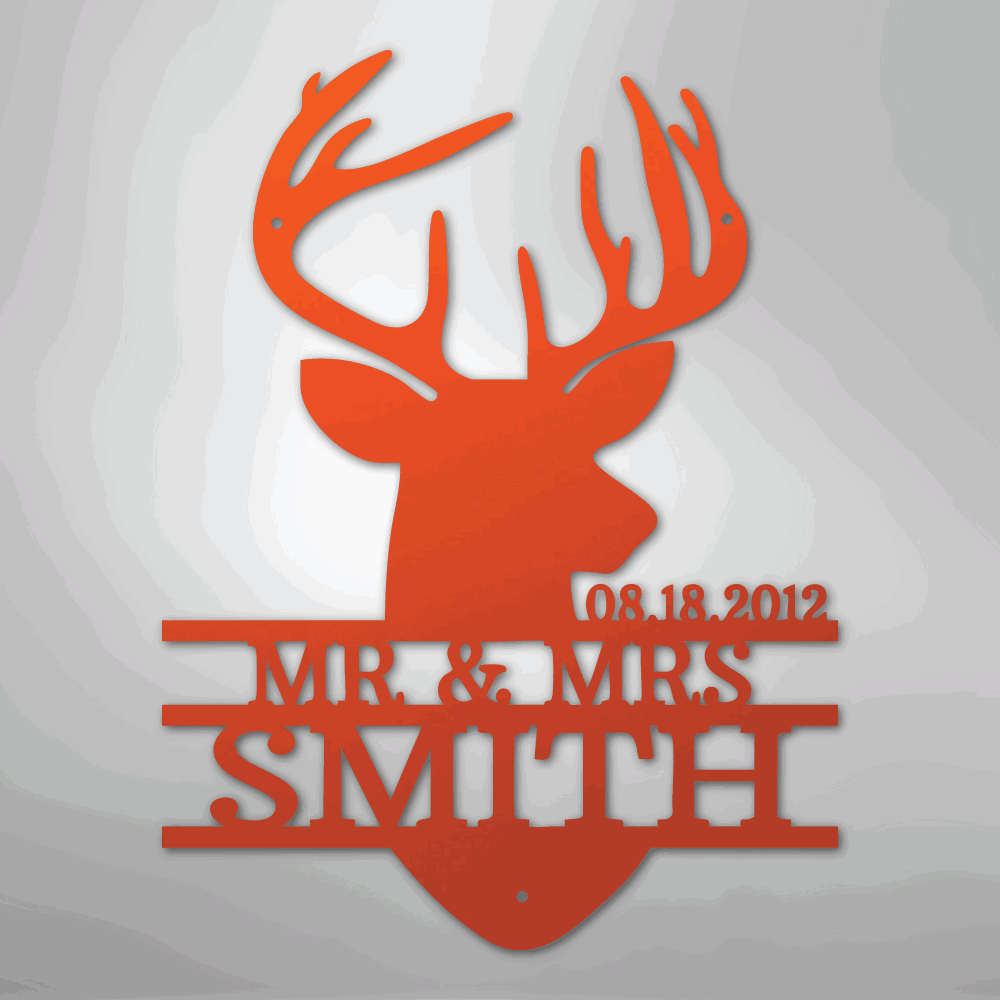 Deer Head Monogram - Steel Sign - Giftinum