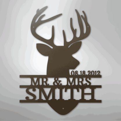 Deer Head Monogram - Steel Sign - Giftinum