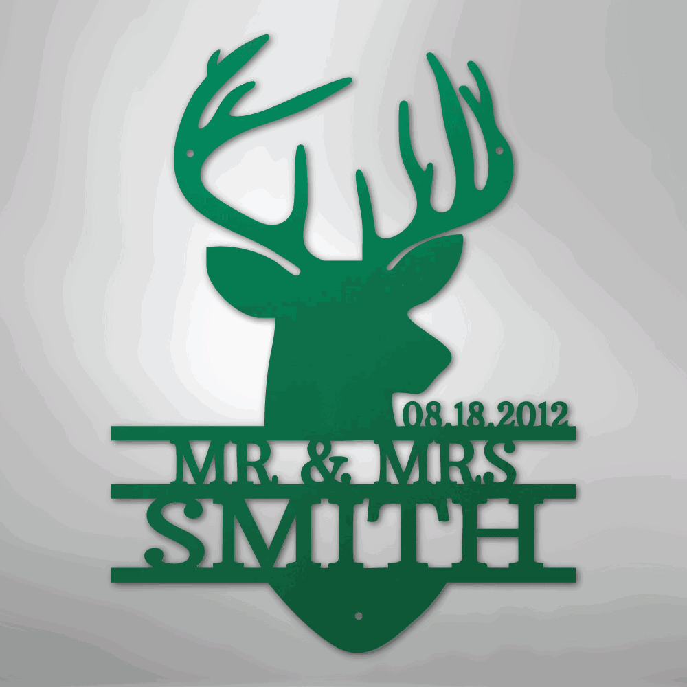 Deer Head Monogram - Steel Sign - Giftinum