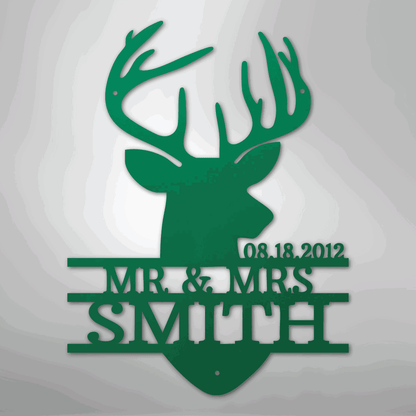 Deer Head Monogram - Steel Sign - Giftinum