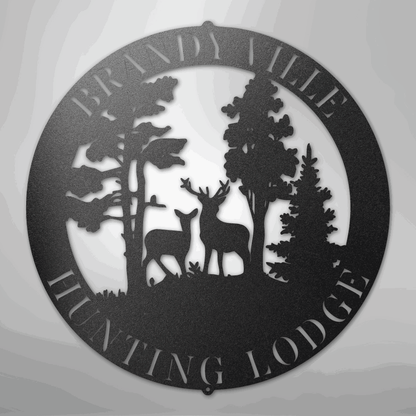 Deer Scene - Steel Sign - Giftinum