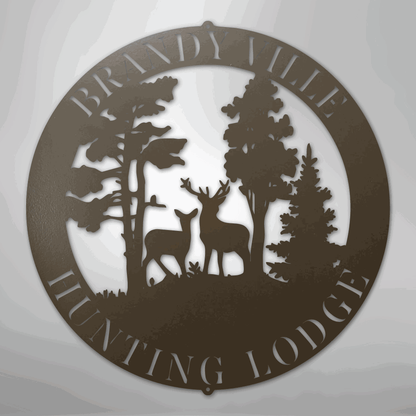 Deer Scene - Steel Sign - Giftinum