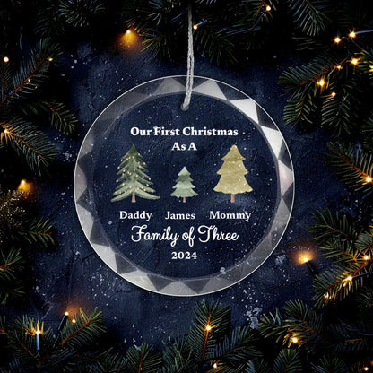 Family of Christmas Ornament With Gift Box - Giftinum