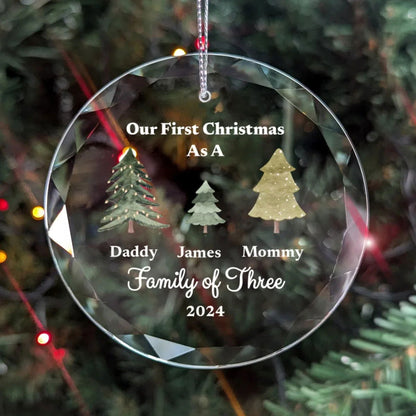 Family of Christmas Ornament With Gift Box - Giftinum