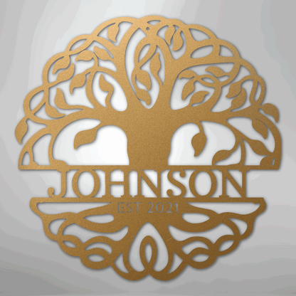 Fancy Tree of Life Monogram - Steel Sign - Giftinum
