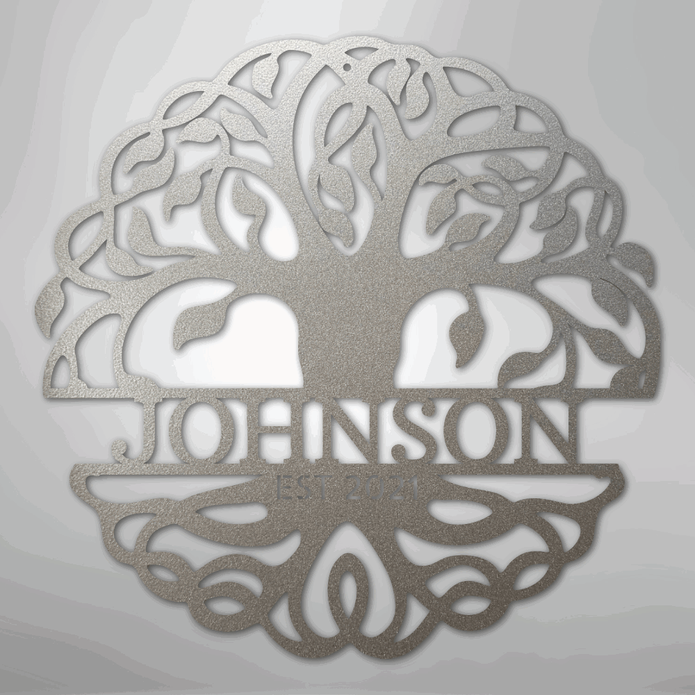 Fancy Tree of Life Monogram - Steel Sign - Giftinum