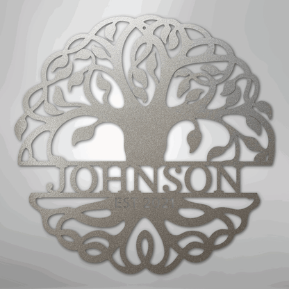 Fancy Tree of Life Monogram - Steel Sign - Giftinum