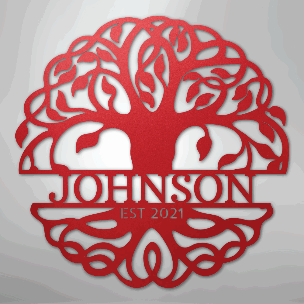 Fancy Tree of Life Monogram - Steel Sign - Giftinum