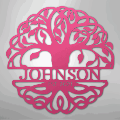 Fancy Tree of Life Monogram - Steel Sign - Giftinum