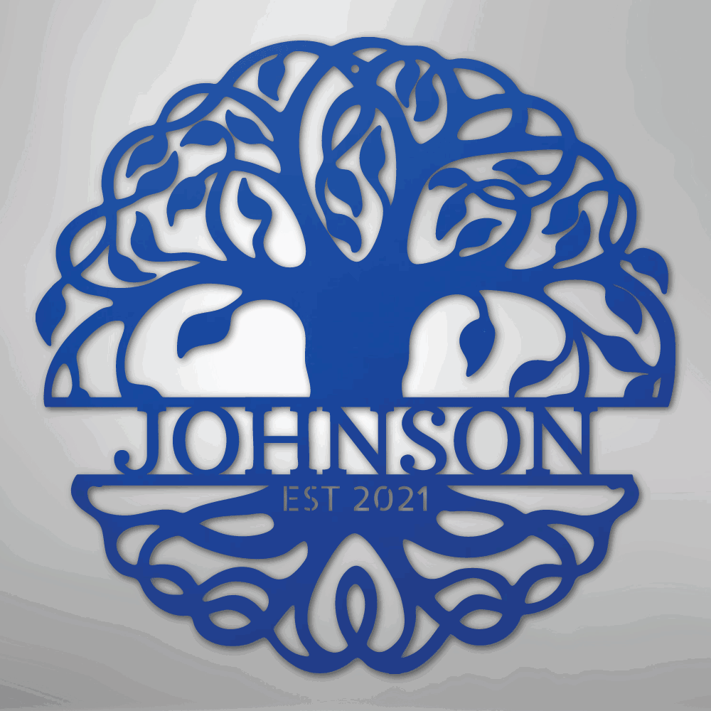 Fancy Tree of Life Monogram - Steel Sign - Giftinum