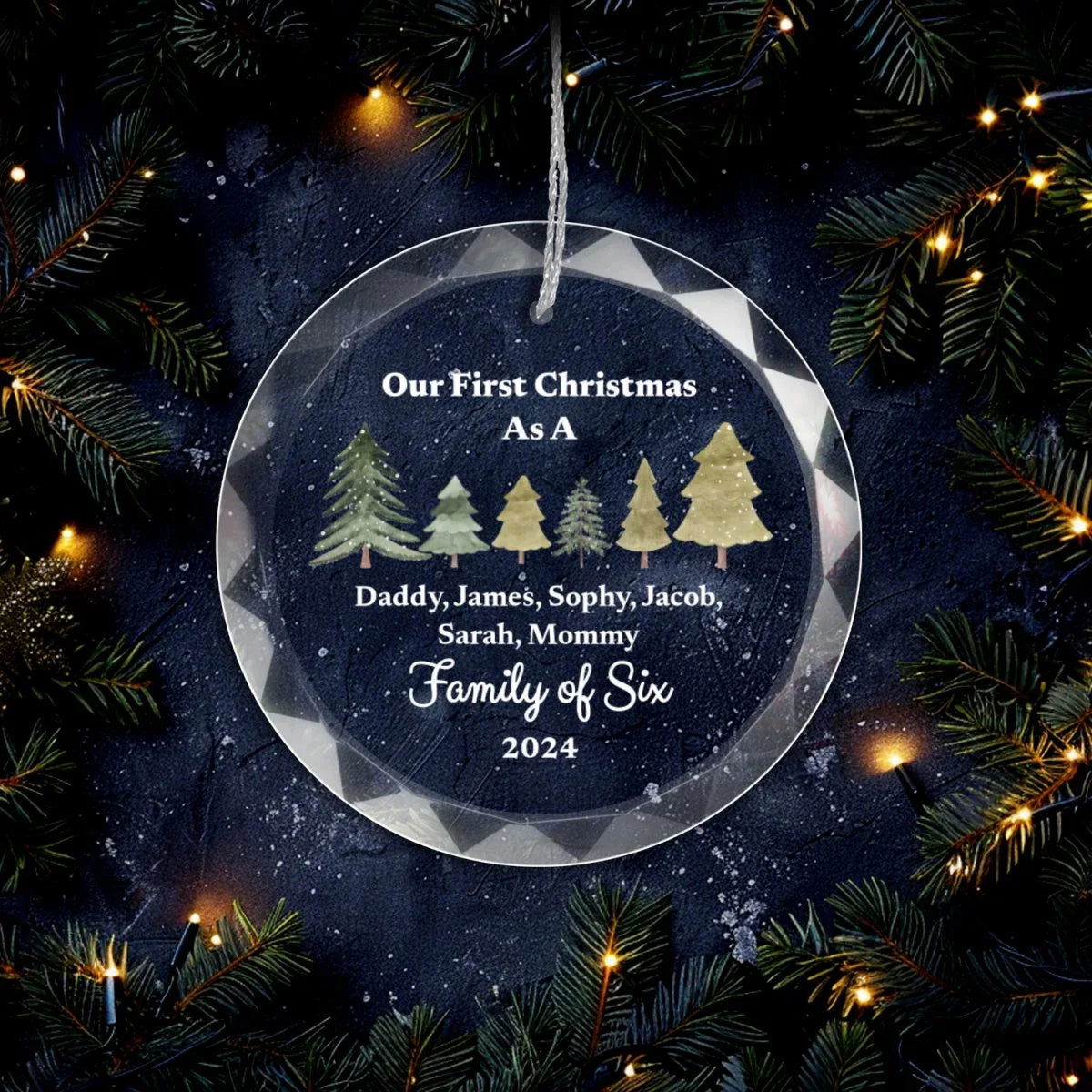 First Christmas as Family of Ornament With Gift Box - Giftinum