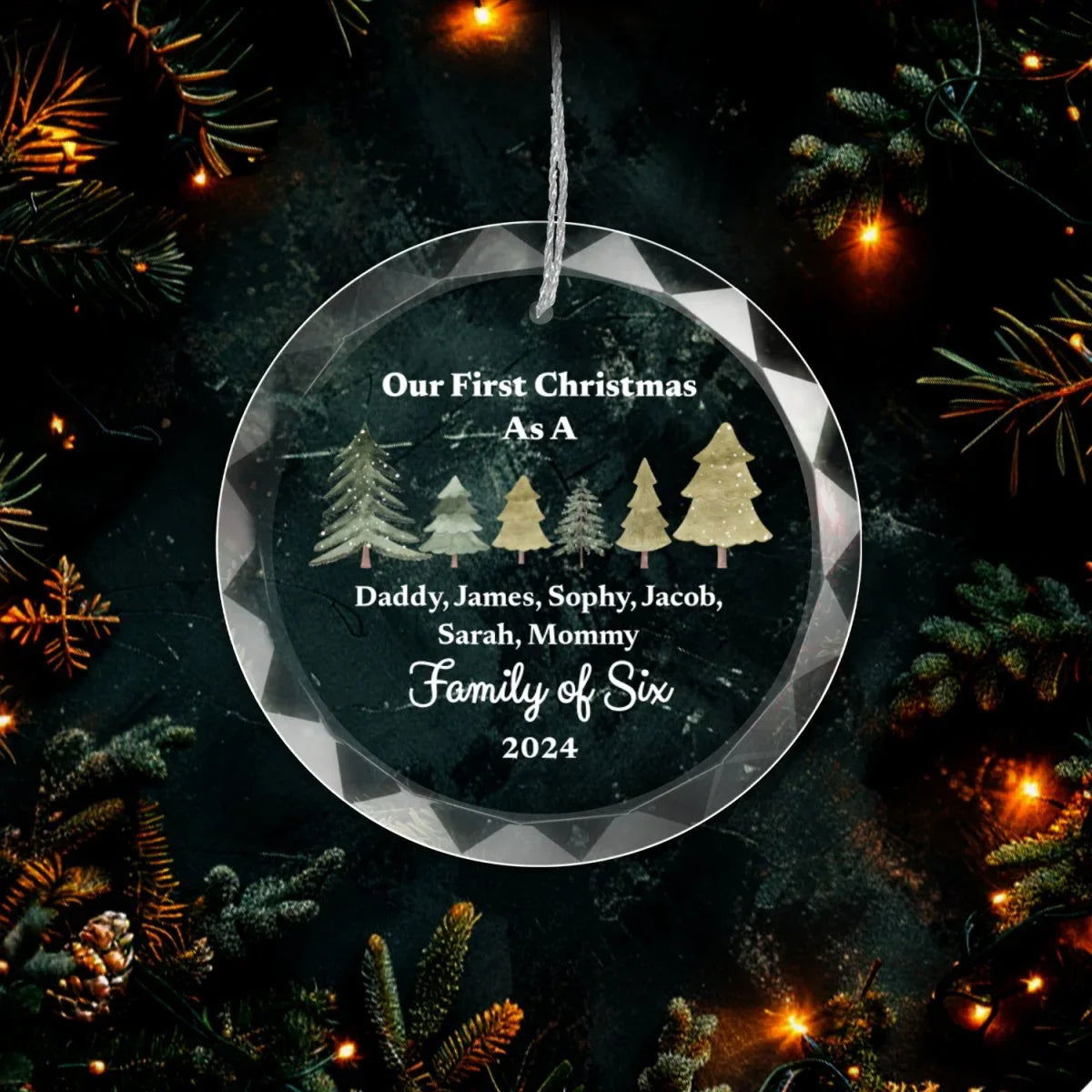 First Christmas as Family of Ornament With Gift Box - Giftinum