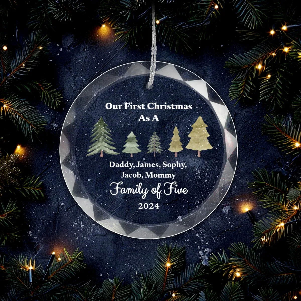 First Christmas as Family of Ornament With Gift Box - Giftinum