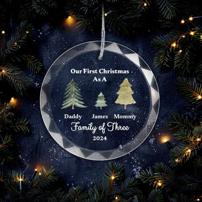 First Christmas as Family of Ornament With Gift Box - Giftinum