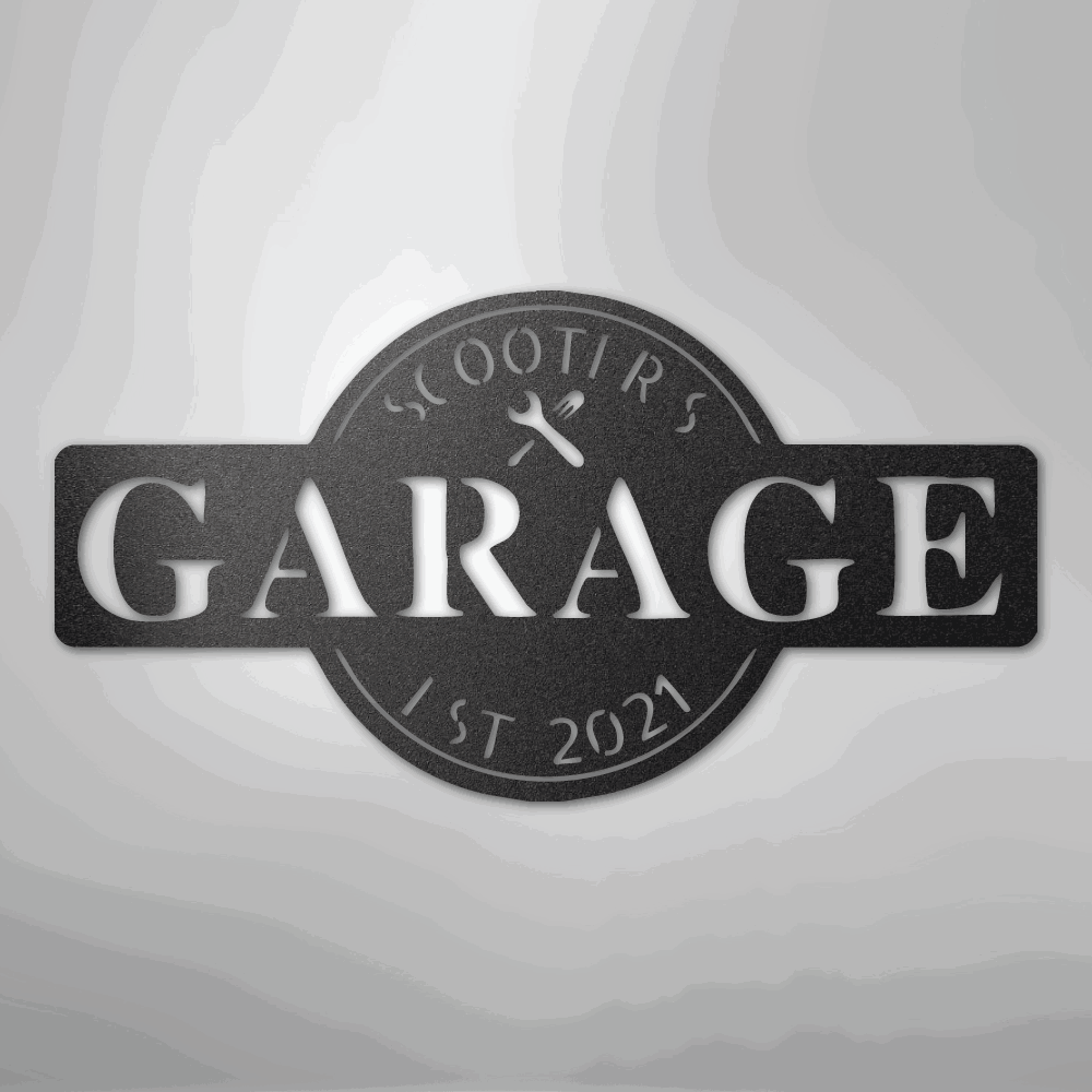 Garage Monogram - Metal Sign - Giftinum