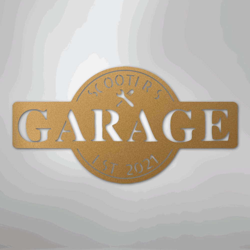 Garage Monogram - Metal Sign - Giftinum