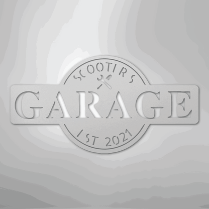 Garage Monogram - Metal Sign - Giftinum