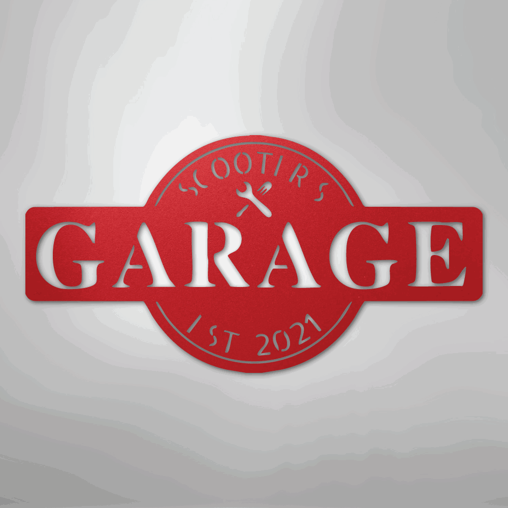 Garage Monogram - Metal Sign - Giftinum