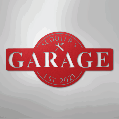 Garage Monogram - Metal Sign - Giftinum