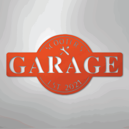 Garage Monogram - Metal Sign - Giftinum