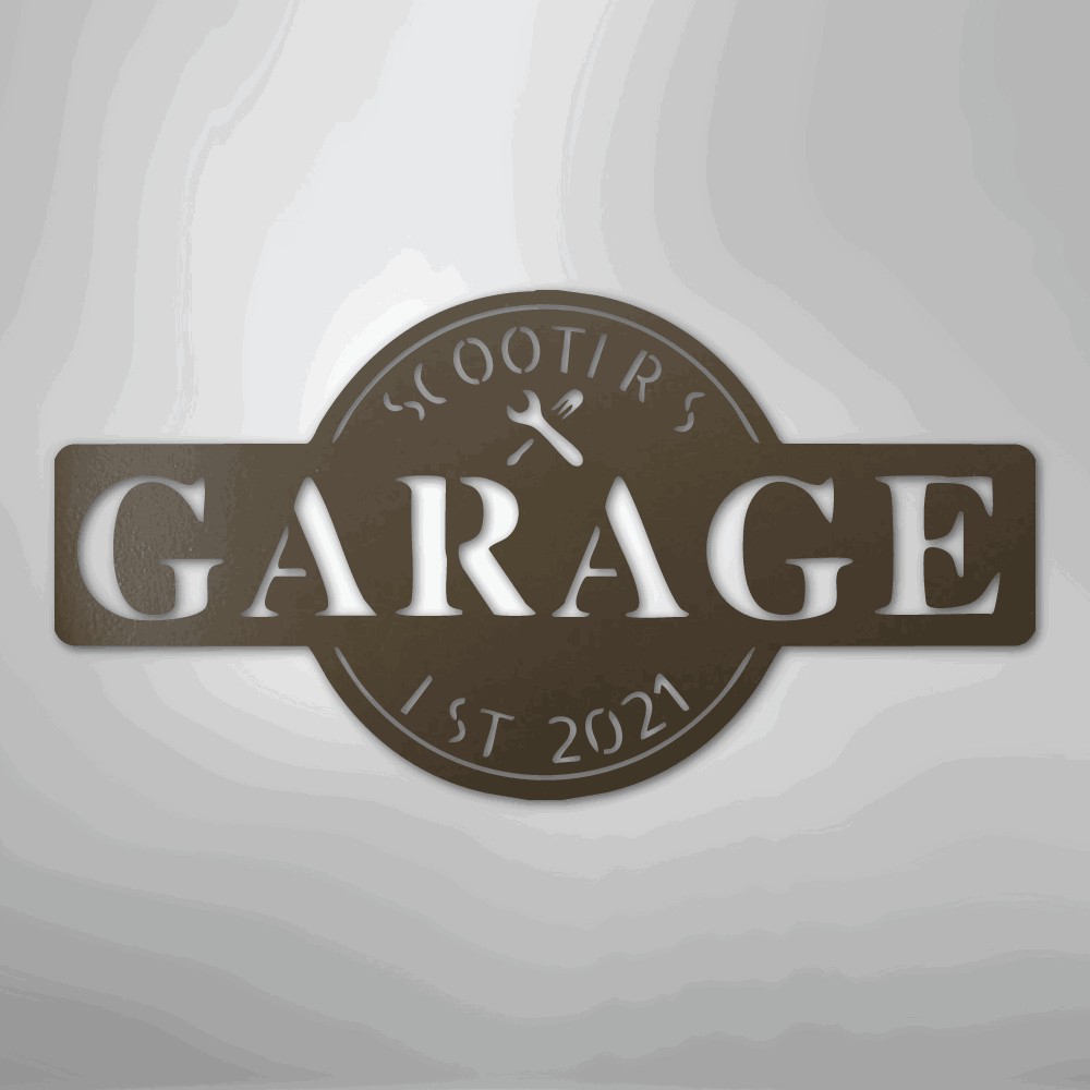 Garage Monogram - Metal Sign - Giftinum