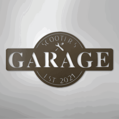 Garage Monogram - Metal Sign - Giftinum