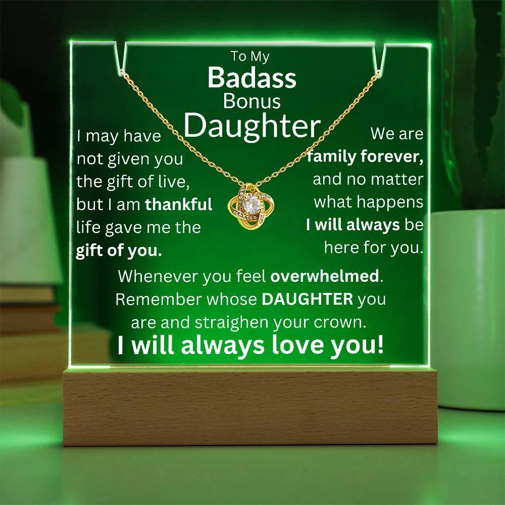 Gift of You Acrylic and Necklace Bundle - Badass Bonus Daughter Gift - Giftinum