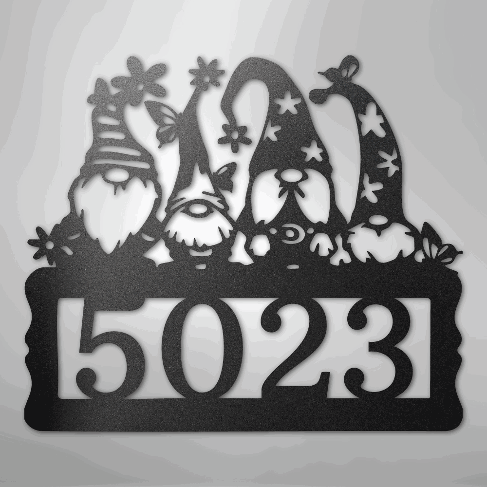 Gnome Address Sign - Steel Sign - Giftinum