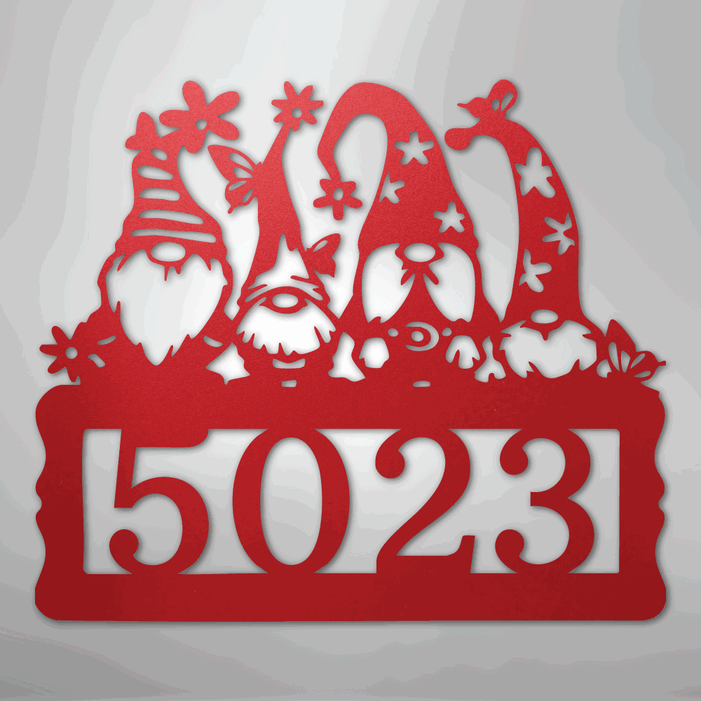 Gnome Address Sign - Steel Sign - Giftinum
