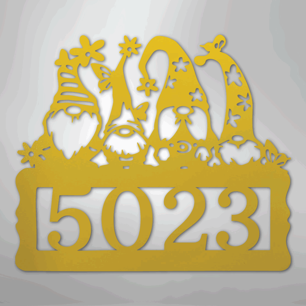 Gnome Address Sign - Steel Sign - Giftinum