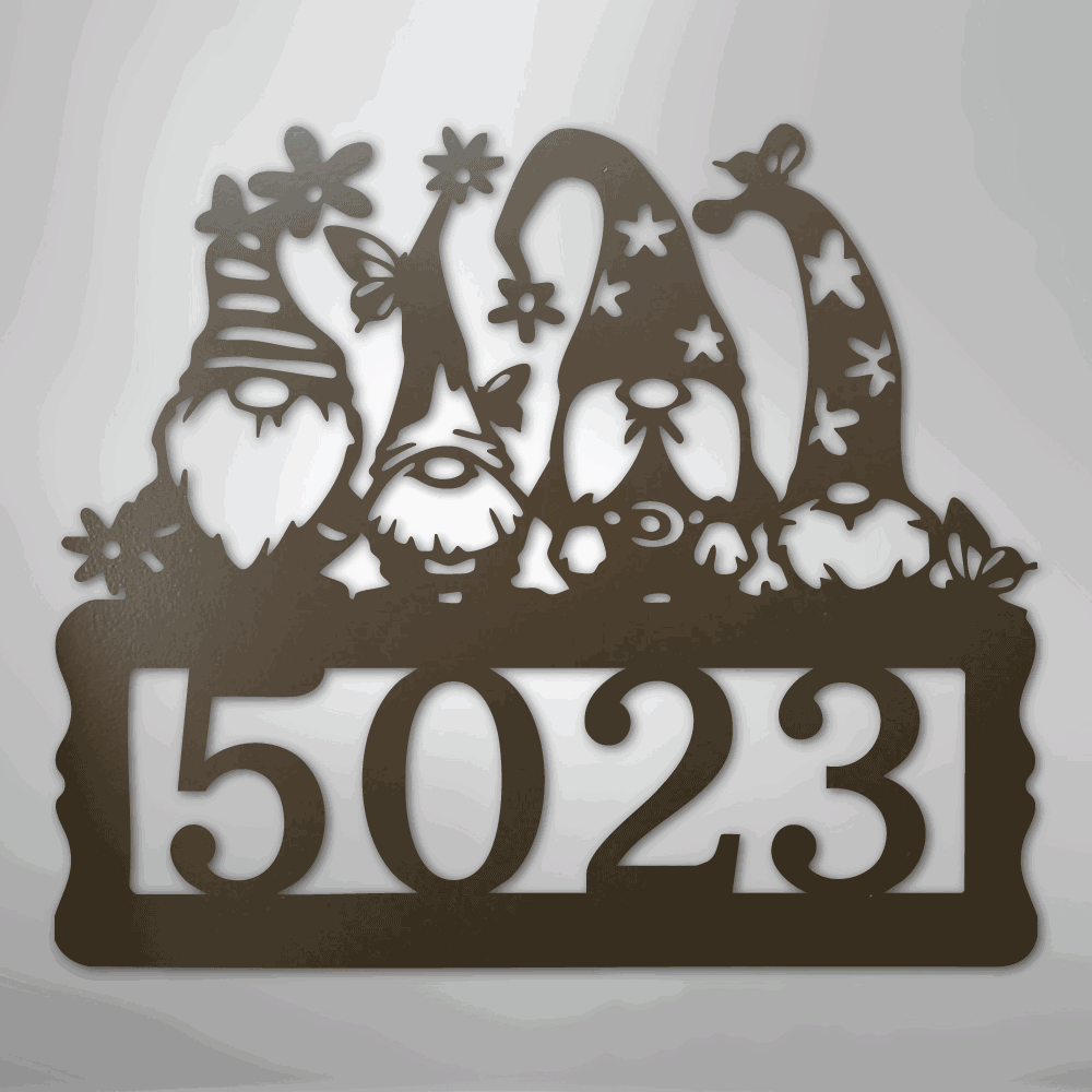 Gnome Address Sign - Steel Sign - Giftinum