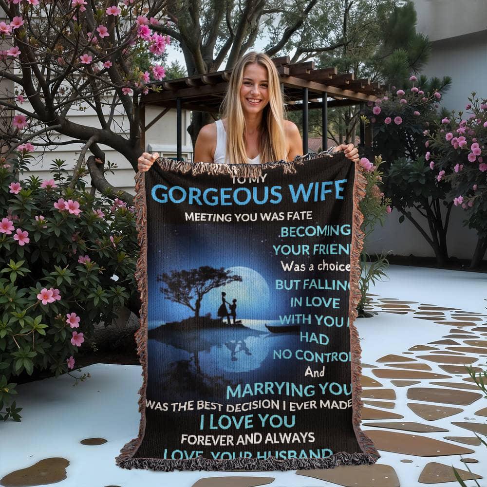 Gorgeous Wife Heirloom Woven Blanket - Meeting You Was Fate - Giftinum