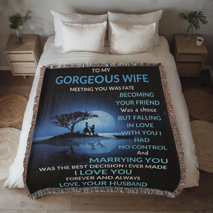 Gorgeous Wife Heirloom Woven Blanket - Meeting You Was Fate - Giftinum
