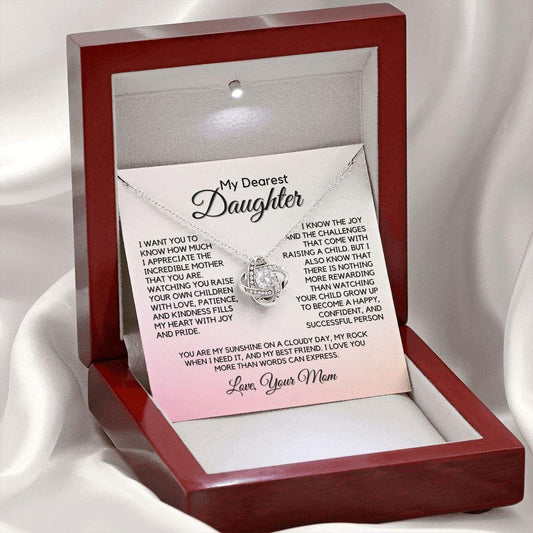 I want you to know how much - Daughter Necklace 14K White Gold Finish / Luxury Box w/LED Jewelry Giftinum
