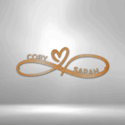 Infinity Couples Monogram - Steel Sign - Giftinum
