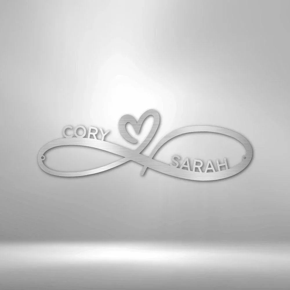 Infinity Couples Monogram - Steel Sign - Giftinum