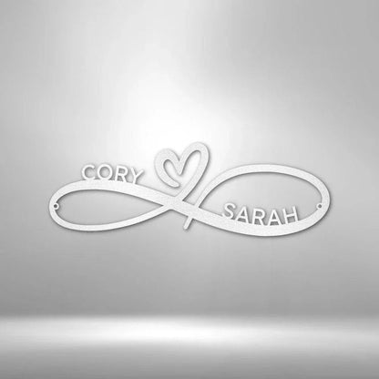 Infinity Couples Monogram - Steel Sign - Giftinum