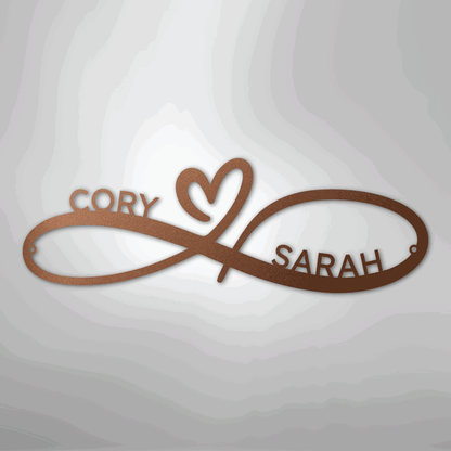 Infinity Couples Monogram - Steel Sign - Giftinum