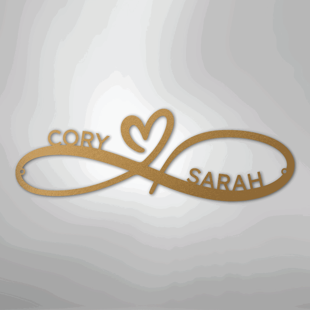Infinity Couples Monogram - Steel Sign - Giftinum