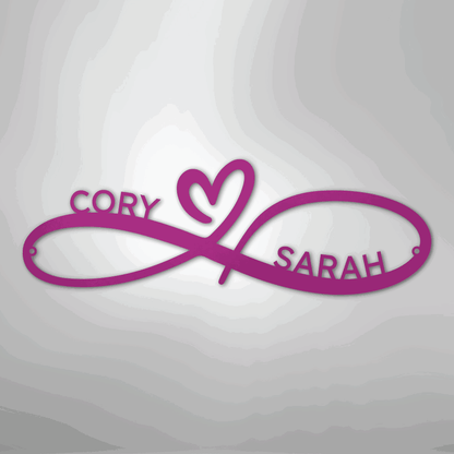 Infinity Couples Monogram - Steel Sign - Giftinum