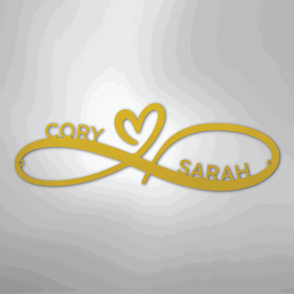 Infinity Couples Monogram - Steel Sign - Giftinum